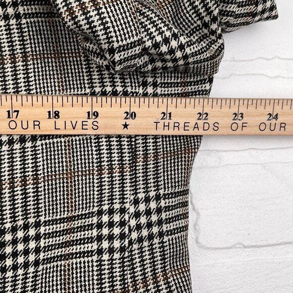 Hickey Blazer Men‎ 42R Black Brown Big Houndstooth Plaid Wool Suit Jacket VTG - Picture 9 of 14